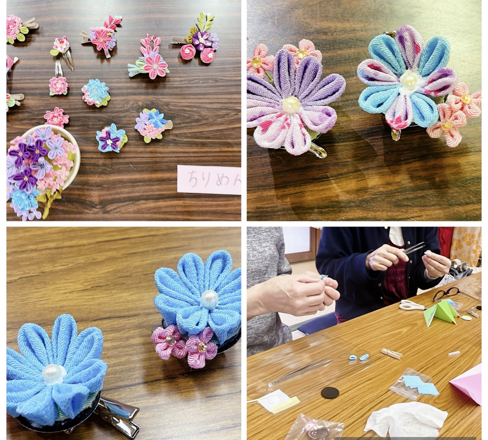 つまみ細工で かわいいお花を作ってみよう　～七五三や成人式の飾り、和風アクセサリーなどに～
【岡山西エリア中山コープ委員会】