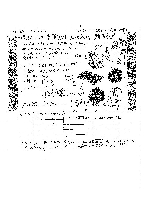 お気に入りを手づくりフレームに入れて飾ろう!　～折り紙で折ったうぐいすをフレームに入れて飾りませんか?～
【備北エリア高梁コープ委員会】