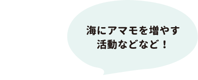 海にアマモを増やす活動などなど！