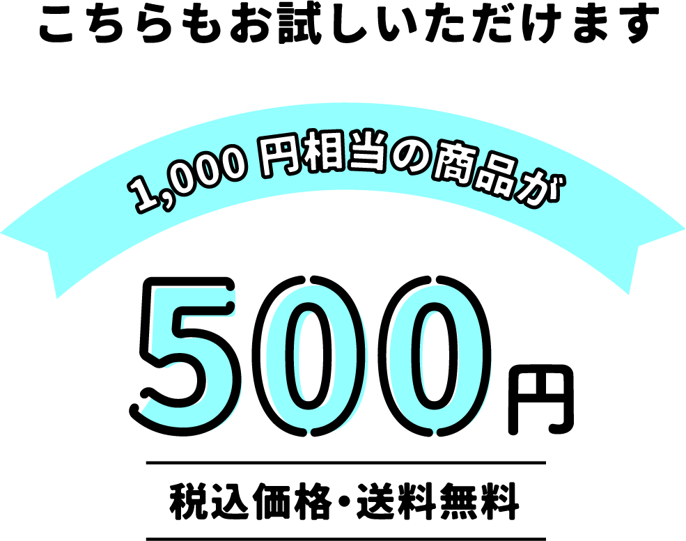 こちらもお試しいただけます 1,000円相当の商品が500円