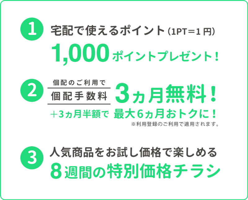 宅配で使えるお買物券
